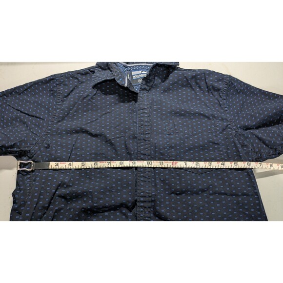 Monument Button Down Shirt Mens Size M Short Sleeve Black Blue Geometric Print - Picture 3 of 4